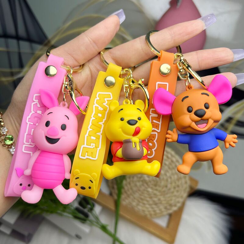 Cartoon Internet Red Winnie the Poole Cute Keychain Pendant Wholesale Creative Silicone Doll Car Key Chain Small Gift