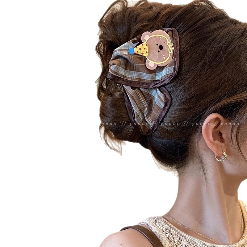 オリジナルデザイン〜女性用のかわいい漫画のヘアクリップ、2025年の新しいスタイル、後頭部にたくさんの髪のヘアクリップ、高級サメクリップ|undefined