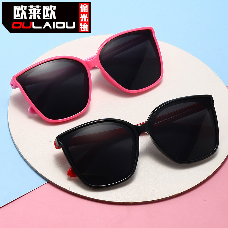 Olayou 2024 New Korean Style Silicone Children's Polarized Sunglasses for Boys and Girls, Frog Glasses for Cross-border Trade