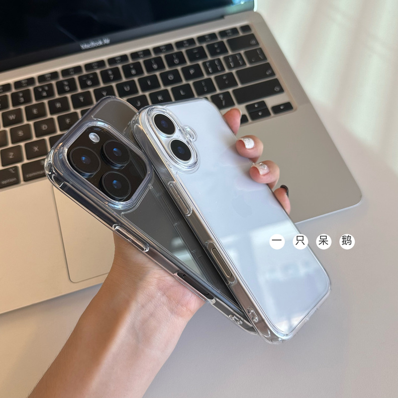 Apple 17 Large-Hole Transparent Full-Cover Simple Phone Case iPhone 16 Pro Max Anti-Drop Transparent Protective Case with Ai Apple 17 Large-Hole Transparent Full-Cover Simple Phone Case iPhone 16 Pro Max Anti-Drop Transparent Protective Case with Ai