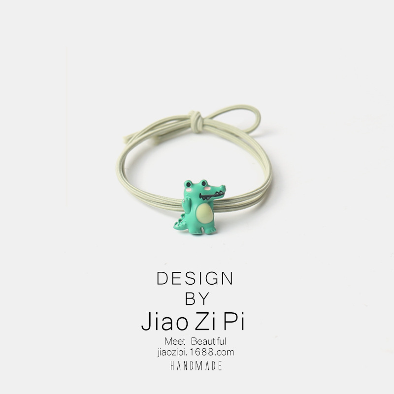 I am a little crocodile ~ cute fufu hair ring Japanese and Korean girl soft sister send boyfriend leather case sweet hair accessories