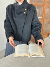 2025新款小香风双面羊毛大衣 简约小个子加厚保暖立领羊毛绒外套