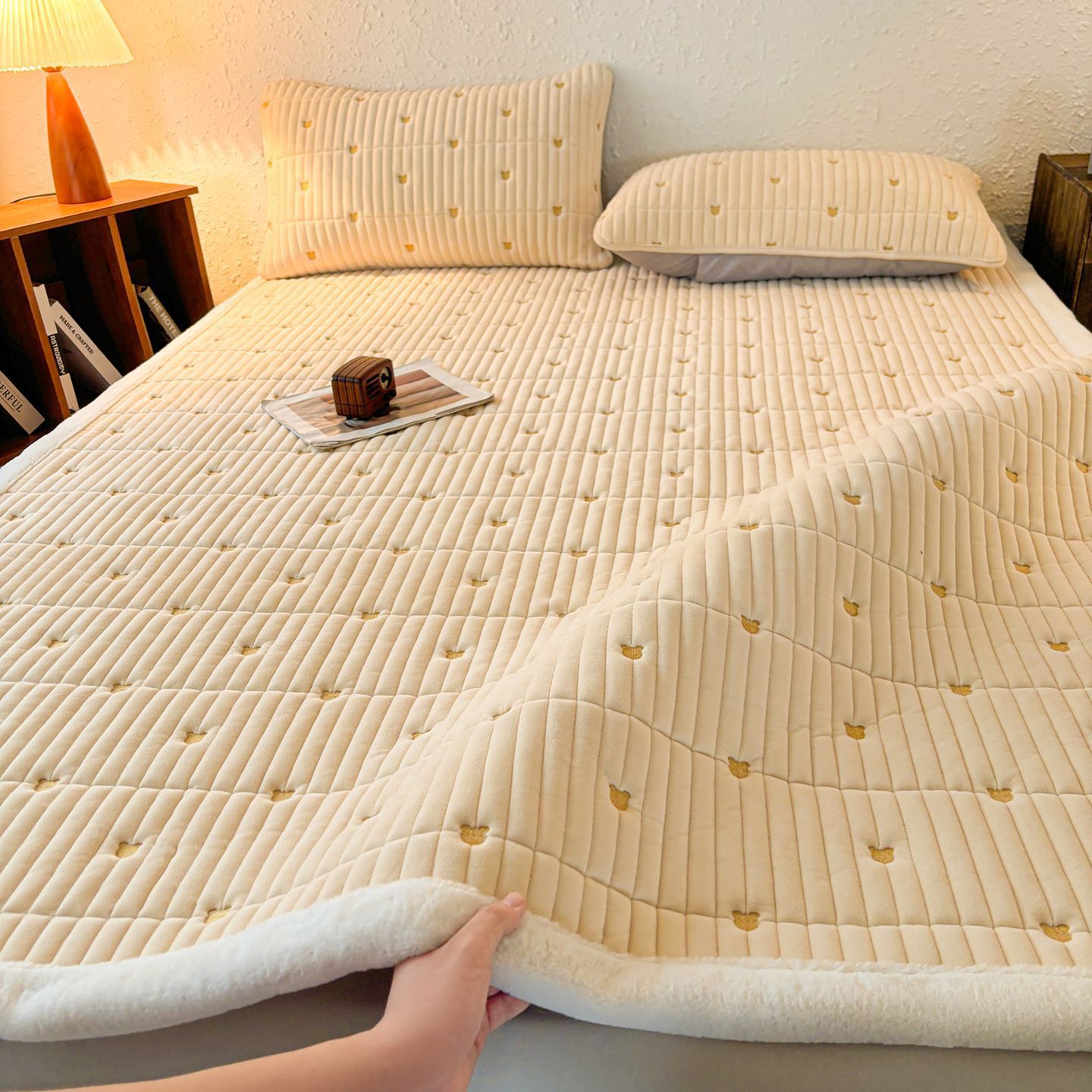 Acolchado hogar dormitorio grueso estofado único estofado de invierno más manta cama