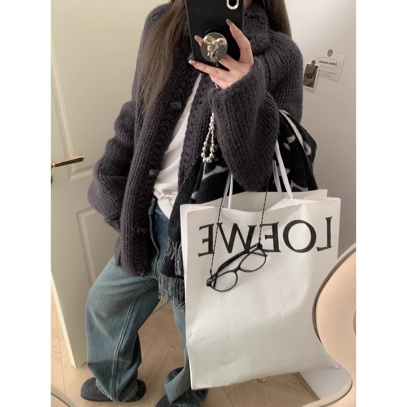 重磅纯手工编织！毛衣届天花板】绵羊毛针织开衫外套女秋冬新款|undefined