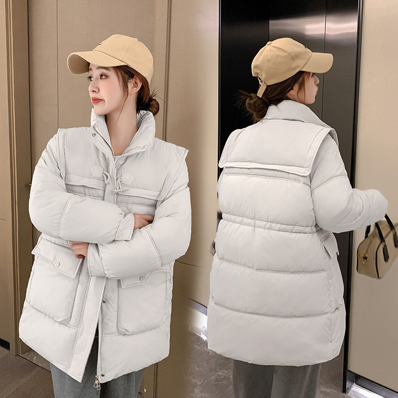 2025 invierno nuevo diseño coreano calentamiento casual engrosado abrigo de cuello naval