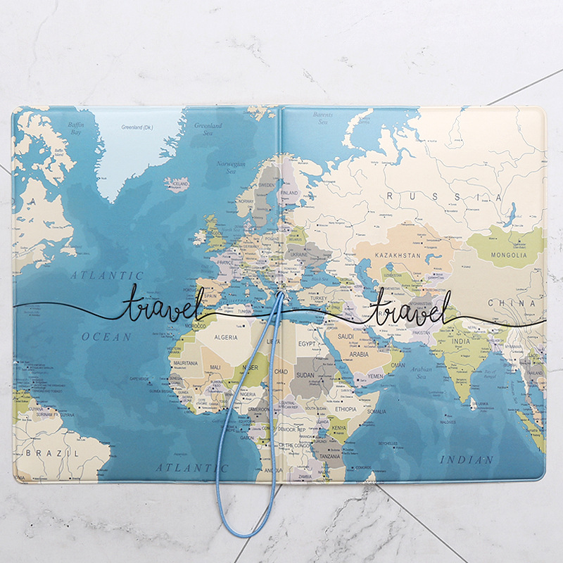 Unisex Basic Map Pvc Passport Holders display picture 3