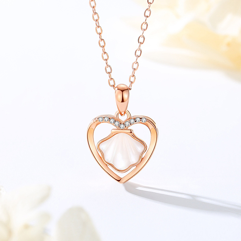 S925 collar de plata esterlina de las mujeres con amor, japonés y coreano ins todo-juego, usted tiene un regalo de vacaciones de gorro