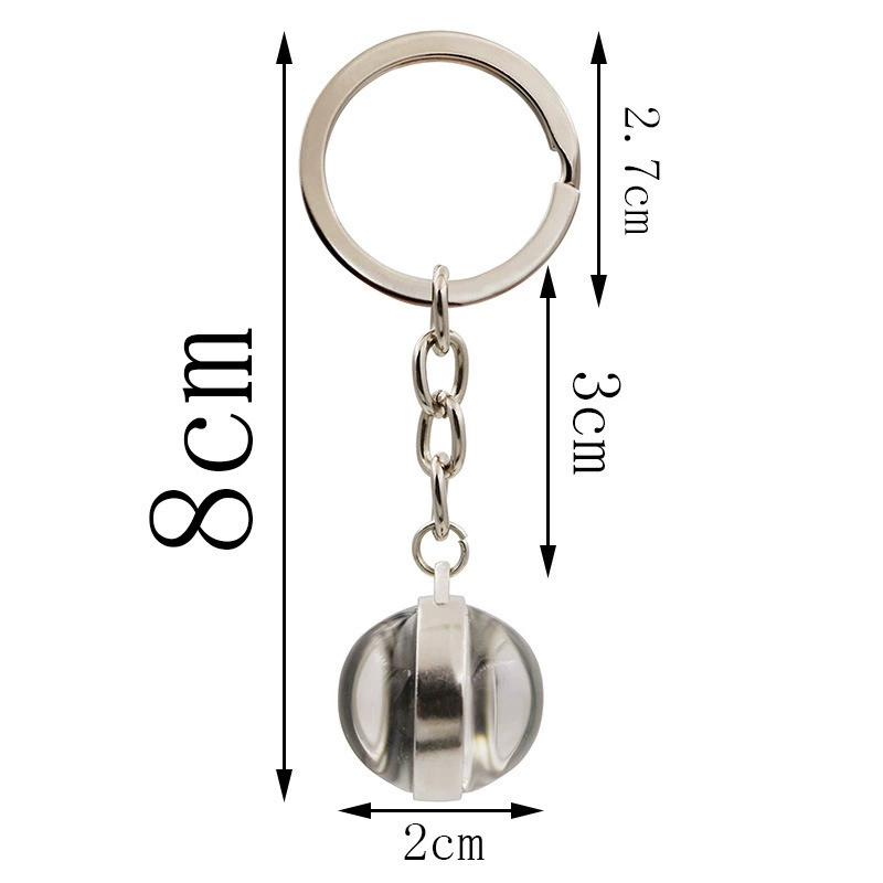 Double-sided glass pendant for keys, keychain, accessory