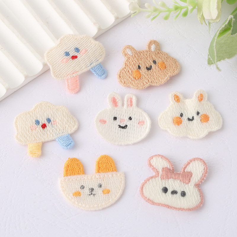 新しい刺繍布ステッカー漫画ウサギ刺繍ステッカー幼児と子供服アクセサリー装飾ステッカー韓国パッチステッカー卸売|undefined