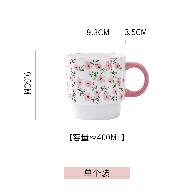 Ceramic tableware set, floral print, high-quality home dinnerware, assorted sizes