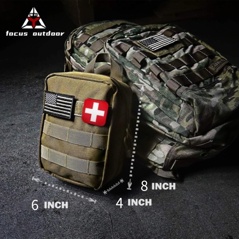 Paquete de primeros auxilios médicos deportivos al aire libre, paquete médico táctico multifuncional camuflado, paquete accesorio, paquete de emergencia para montar