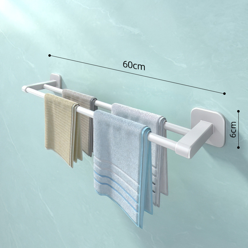 Toallero ponche libre baño doble barra colgante de pared Barra de Toalla baño sola barra de almacenamiento de rack inodoro estante de inodoro