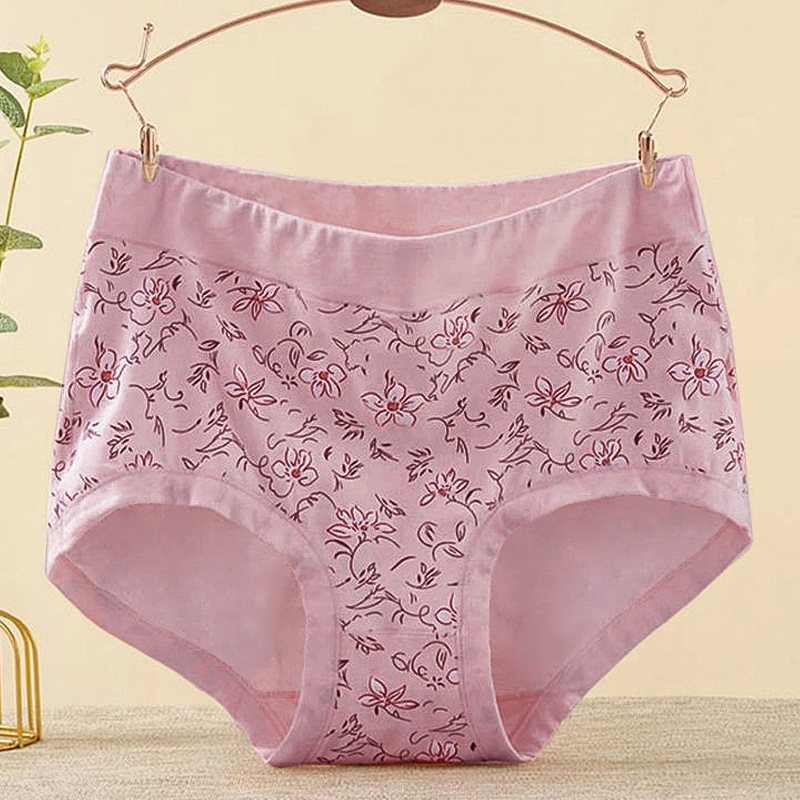 Hot Selling Mom underwear women's cotton middle-aged and elderly high waist plus fat mm plus size grandma elderly briefs