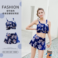 Swimsuit for women Korean ins split girl hot spring two-piece set sexy small breasts slim slimming student swimsuit