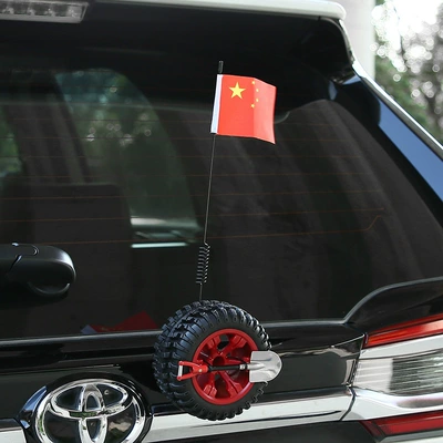 Car Decoration Small Spare Tire Mini Off-Road Trunk Small Tire Funny Hanging Personalized Creative Car Tail Flag