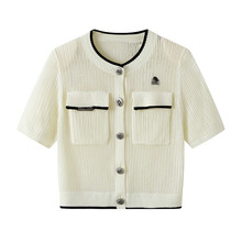 现货2024夏季新款小香风短袖针织开衫RM30106354