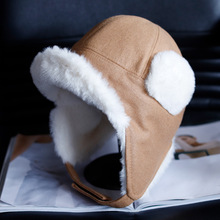 哈尔滨雷锋帽女冬季户外保暖防风护耳帽子男加绒棉飞行员防寒帽