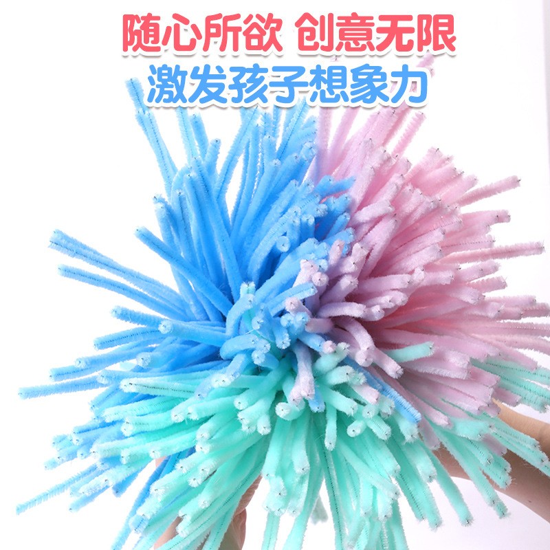 벨벳 꽃 DIY 트위스트 로프 울 플러시 코듀로이 스틱 벨벳 루트 스트립 트위스트 스틱 손으로 짠 재료 패키지