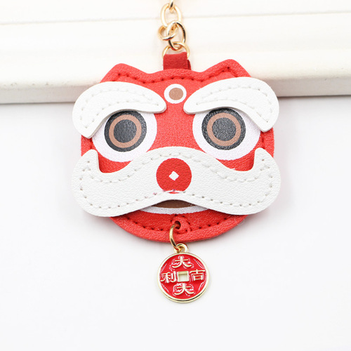 PU Small Tiger Keychain Pendant Lucky Tiger Bag Hook Small Tiger Combined Tag Gold Car Keychain Pendant