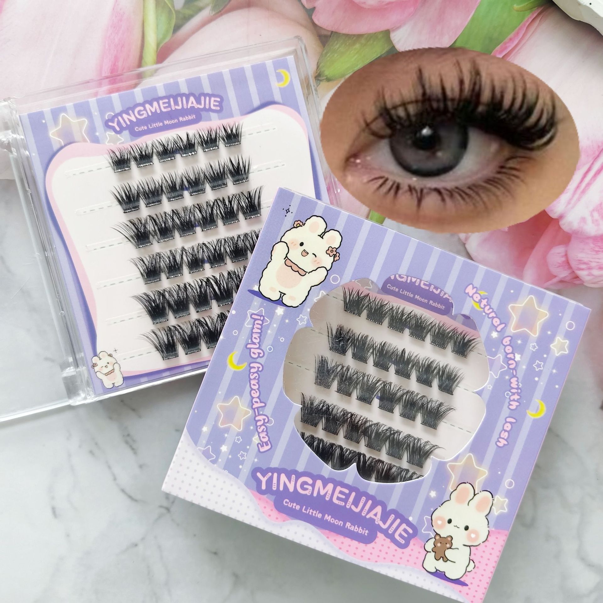 Parillas falsas transfronterizas sin pegamento, pestañas falsas europeas y estadounidenses, pestañas falsas frescas, pestañas falsas flujas naturales, pestañas falsas sin pegamento.