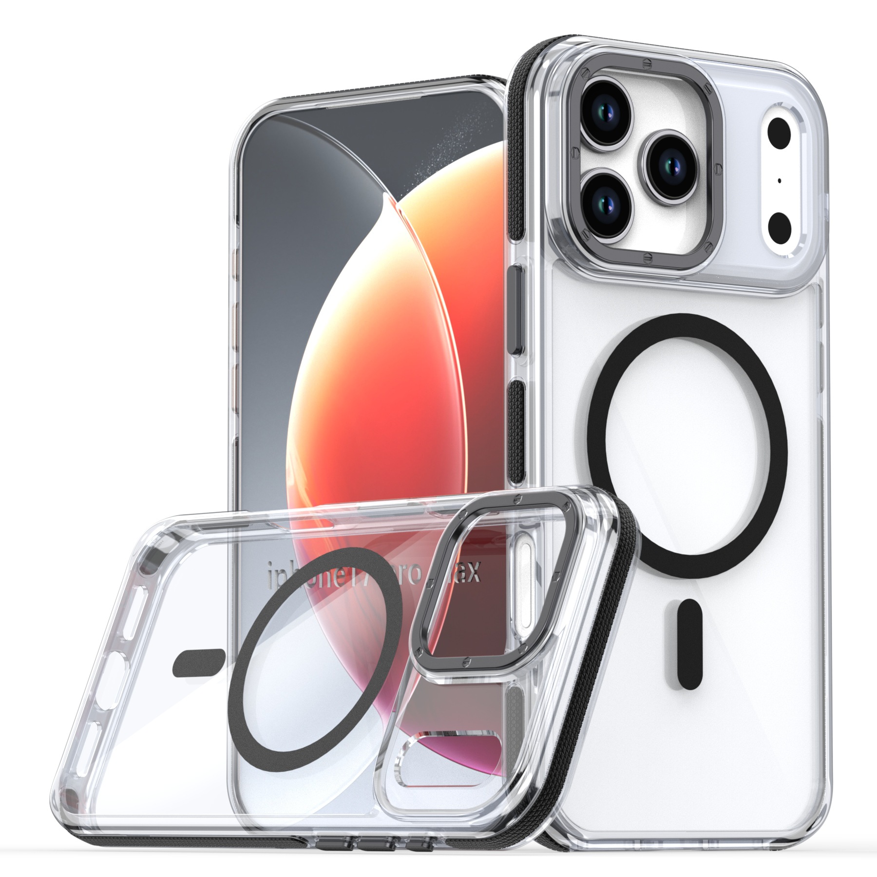 适用iPhone17Promax手机壳双色讯彩透明磁吸苹果16Pro防摔保护套