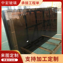 厂家加工 5+9+5双金茶玻中空玻璃Low-e中空玻璃幕墙玻璃建筑玻璃