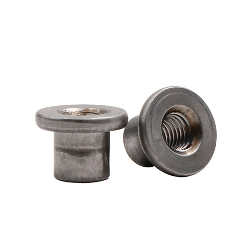 Furniture T-type nut, carbon steel T-type welding lock nut, cold heading iron plate round nut, butt locking nut