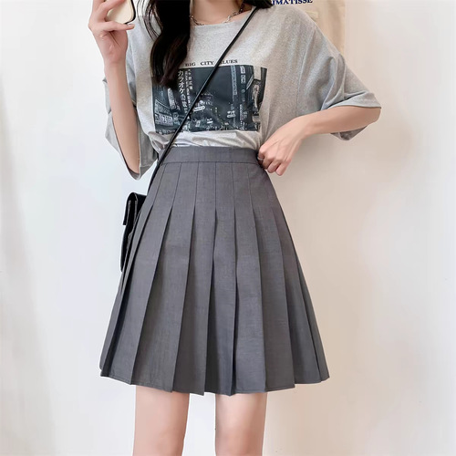 Women's new jk black and white new high-waist slimming student sports meeting pleated short skirt large size anti-exposure skirt