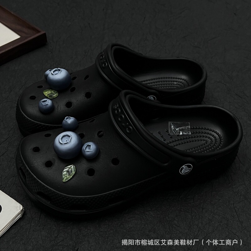Cute cartoon fruit blueberry-style shoe charms, trendy and stylish, for embellishing clogs and sandals, DIY accessories, 3D design