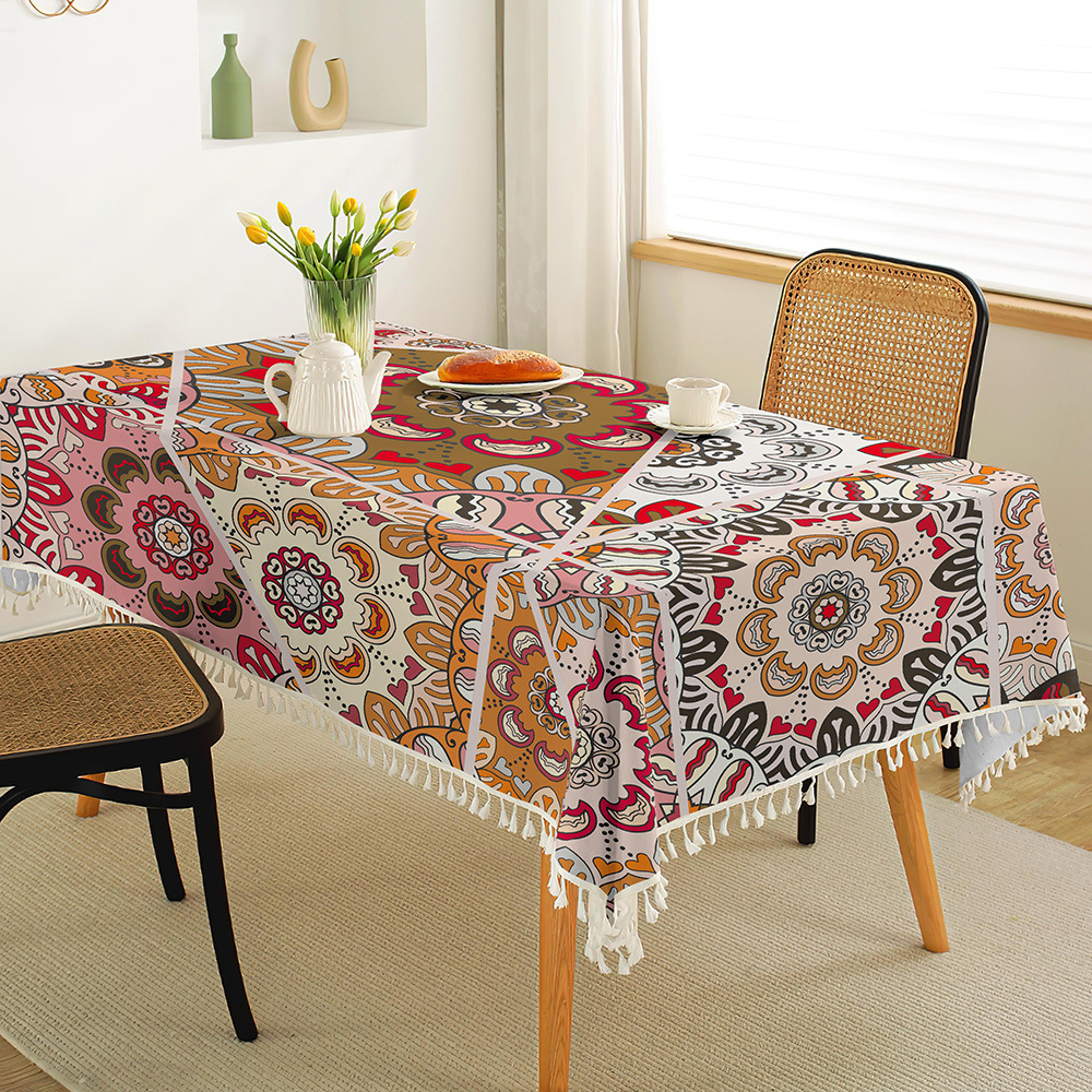 Vacation Simple Style Classic Style Color Block Cotton And Linen Tablecloths display picture 5