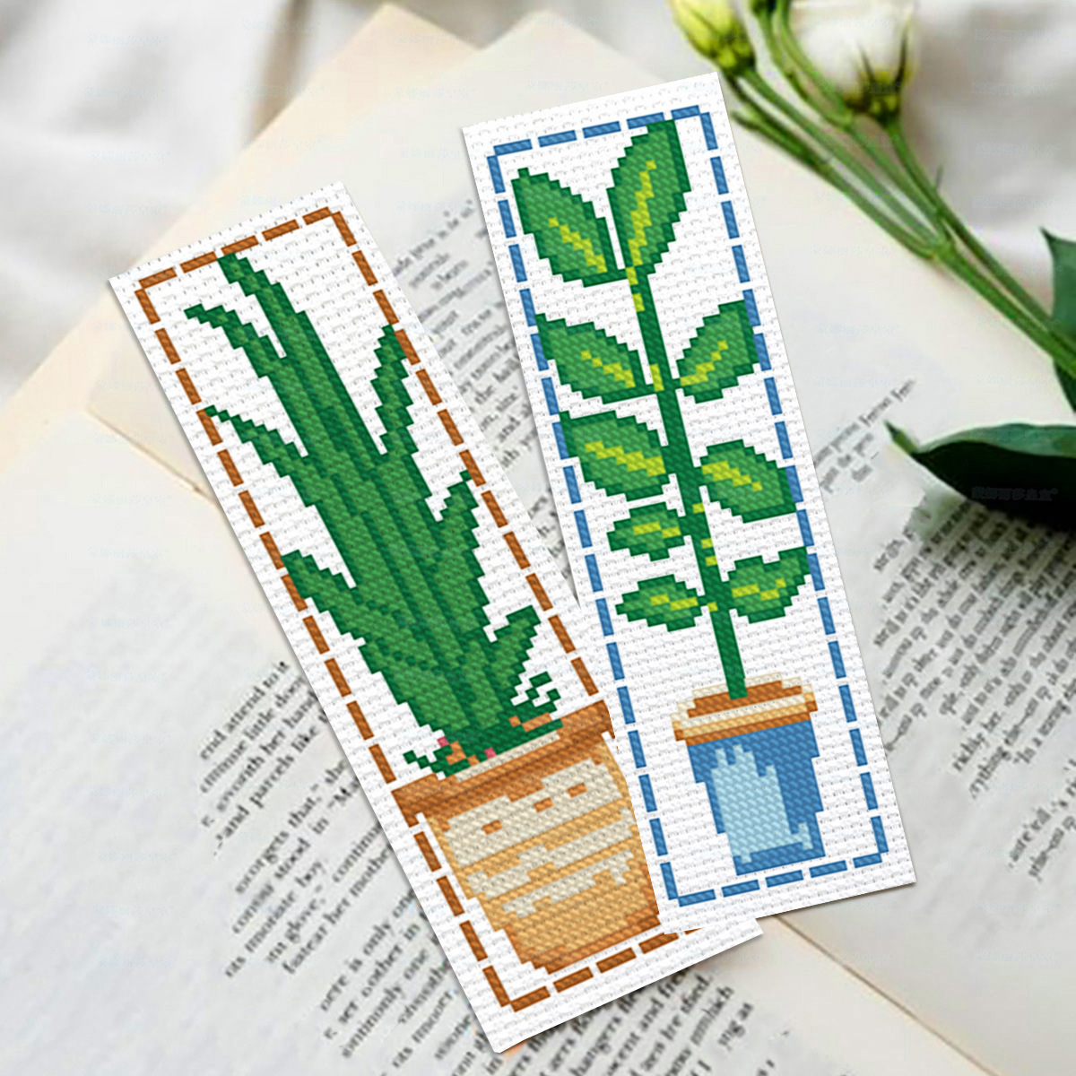 Mona Lisa Royal Cross Stitch Marcador-Cactus Plant Nuevo estilo Sala de estar fresca y simple Estudio Bordado hecho a mano image 2