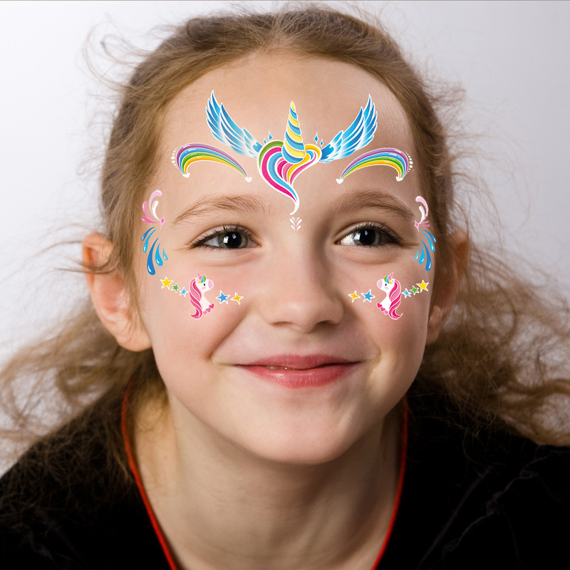 Cartoon Waterproof Kidsren's Stickers Luminous Anti-Sweat Tattoo Stickers Holiday Temporary Cute Face Stickers Long-Lasting Set