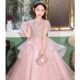 Pink Girl's Dress Birthday Princess Dress Children's Spring Light Luxury Niche Show Host Piano Watch Dress