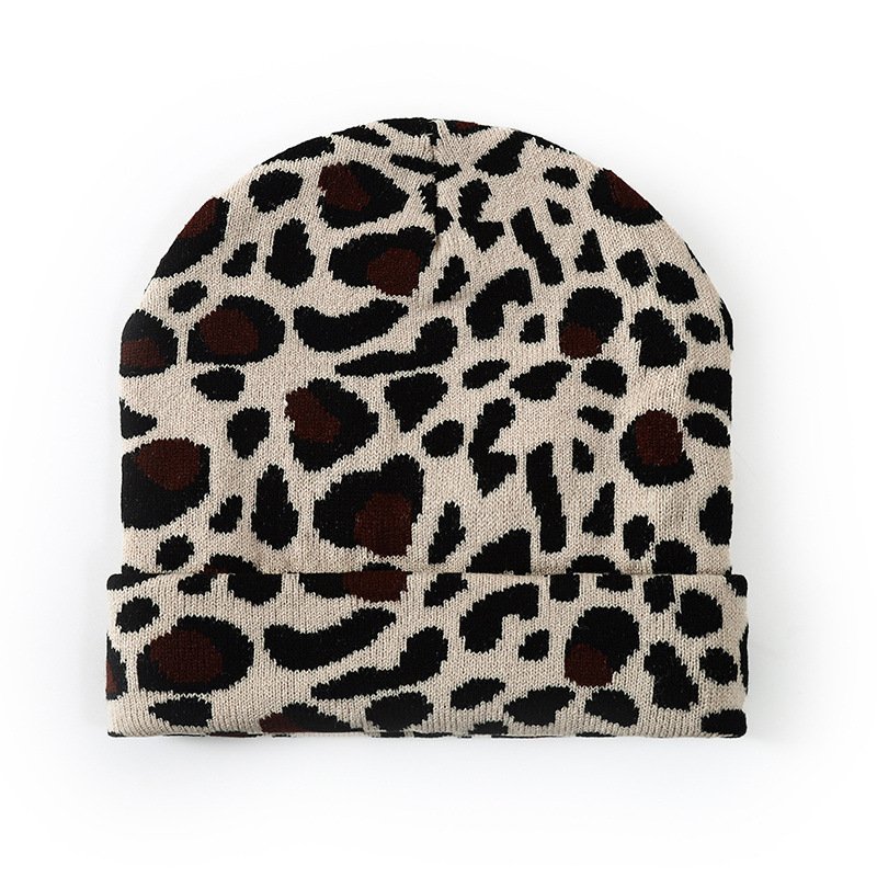 Nuevo sombrero de gorro de guisantes de invierno transfronterizo, sombrero de punto de lana corta con patrón de leche, jacquard, camuflaje cálido