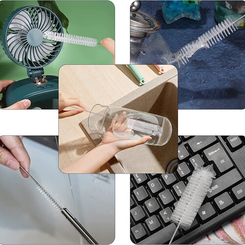 Set of straw brushes, best-selling on Amazon, nylon cleaning brush set, kitchen cup brush, stainless steel bristle brush