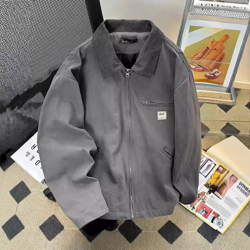 Vintage Short Carhartt Jacket Men's Spring & Fall American Retro Washed Trbottomy Brand Detroit Hunting Jacket Vintage Short Carhartt Jacket Men's Spring & Fall American Retro Washed Trbottomy Brand Detroit Hunting Jacket