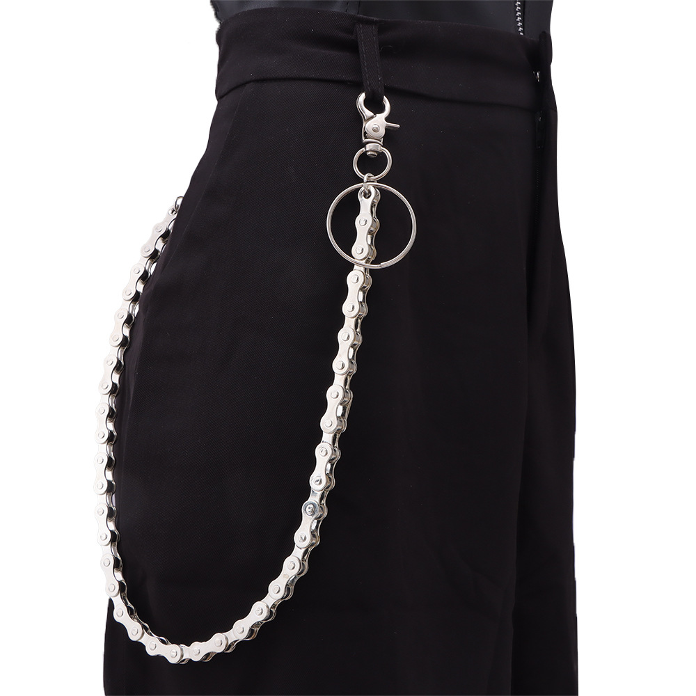 Neue modische Fahrradhose mit Metallgürtelschlaufe, Hip-Hop-Streetdance-Performance-Zubehör für Herren, Fahrradkette_voghion.com