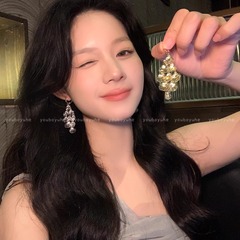 银色镂空扇形亮片贝壳耳环女轻奢高级感独特设计耳坠个性夸张耳饰