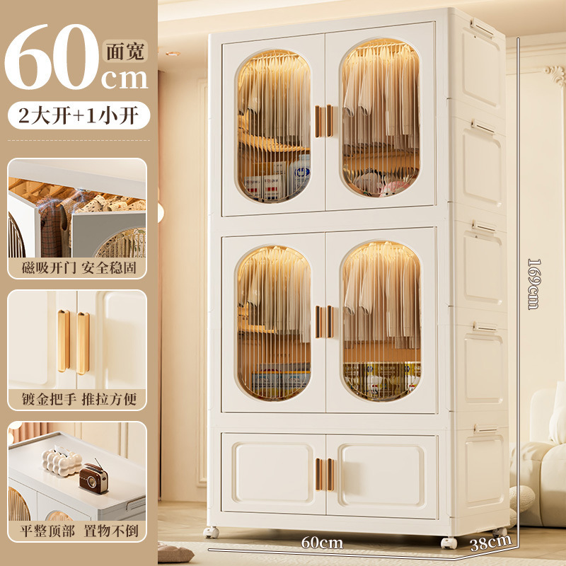 厚みのある収納キャビネットホームベッドルームベビーワードローブホイールオーガナイザー多層折りたたみ衣類おもちゃ収納キャビネット|undefined