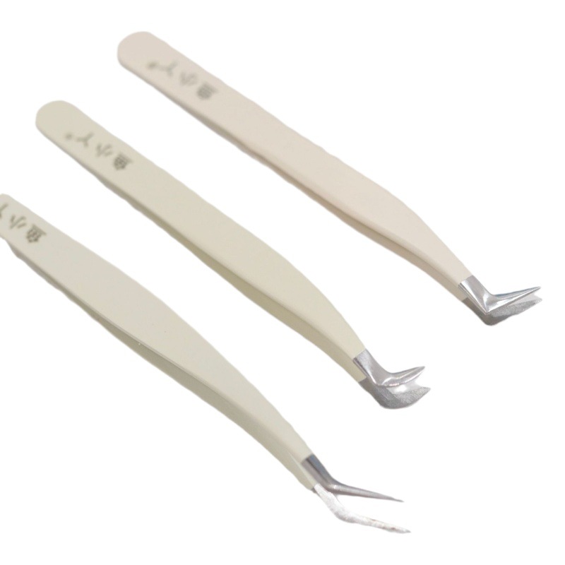 Yuxiaoya tweezers lazy grafting eyelash tweezers eyelash golden feather clip stainless steel novice tools in stock wholesale