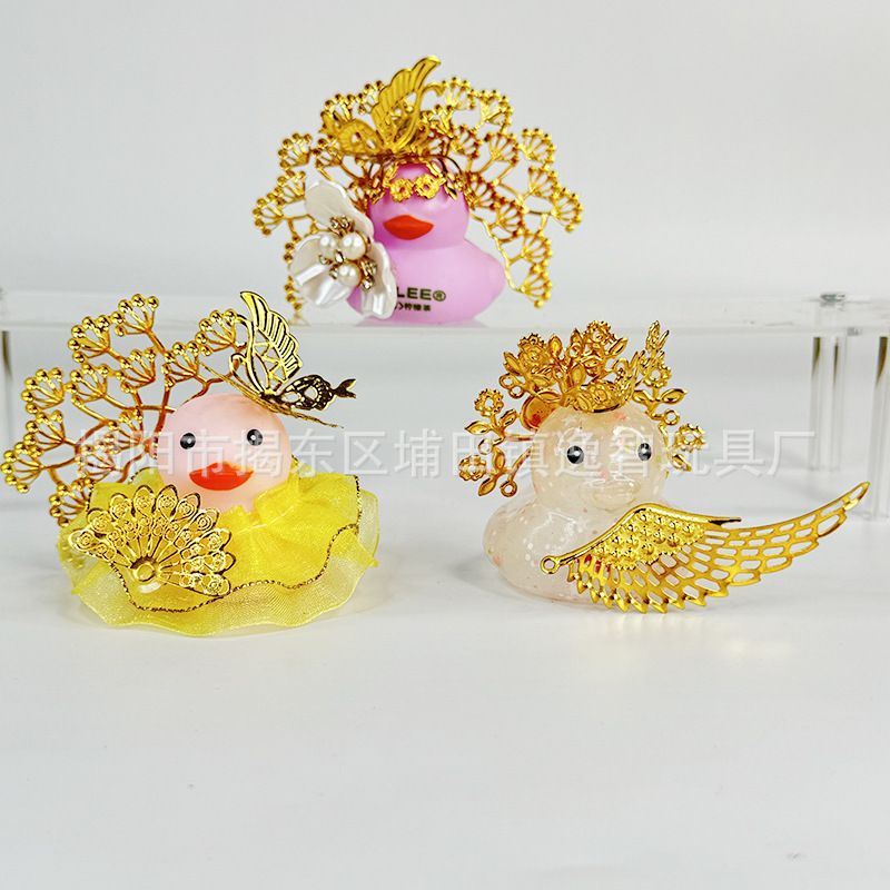 Accesorios de agua transfronterizos pato amarillo accesorios gorras bufandas de ganso blanco decoración mano leche de limón té regalo image 4