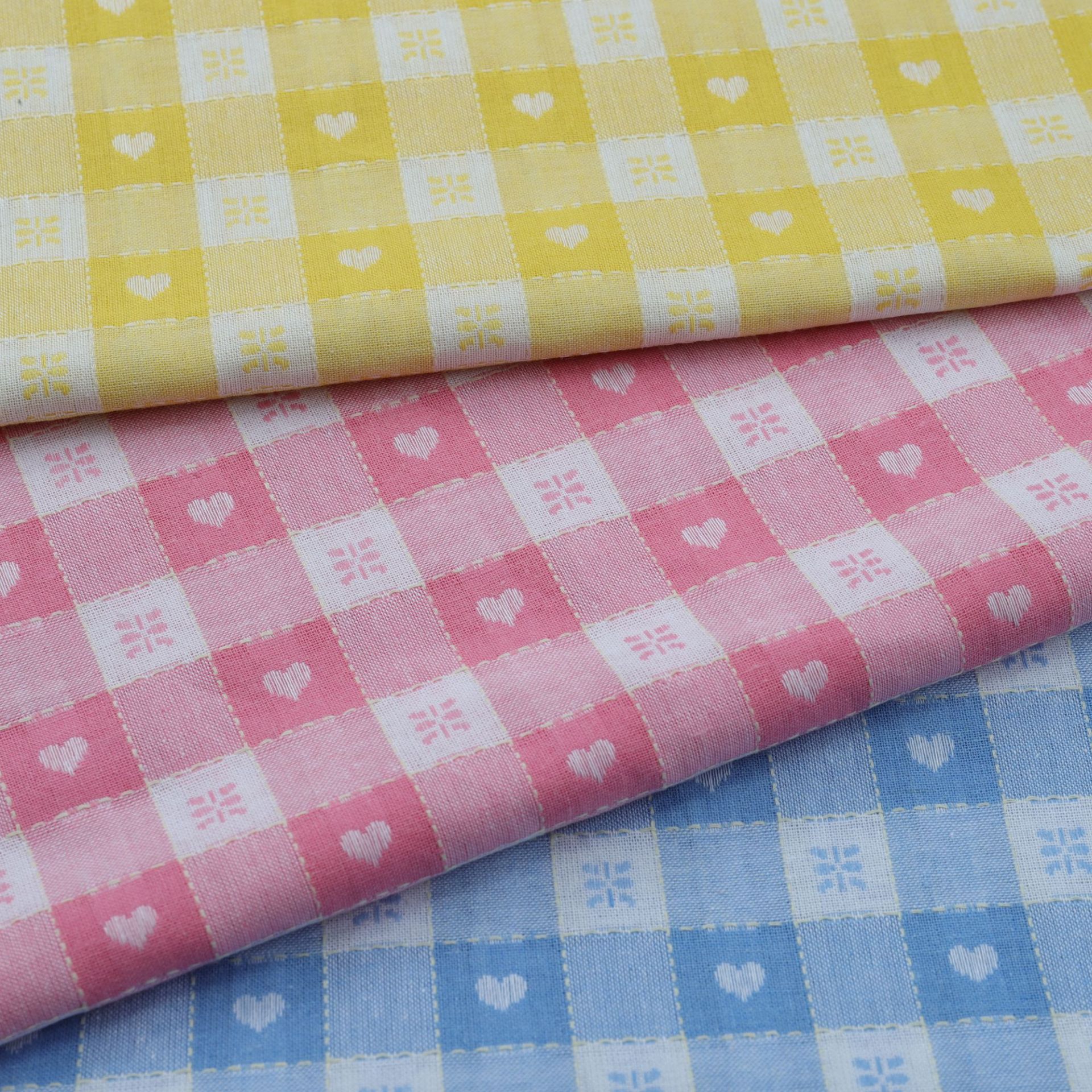 色织爱心提花可爱风衬衫童装女装连衣裙娃娃衣diy手工时装装饰布