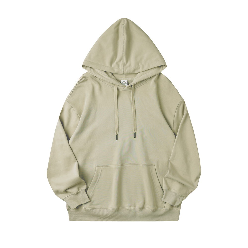 American-style retro hooded sweatshirt, unisex couple's style, loose-fitting solid-color long-sleeve top for autumn, trendy streetwear jacket