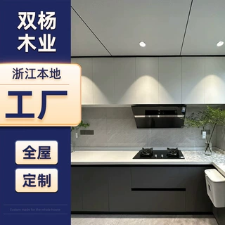 全屋定制橱柜开放式现代简约整体厨房灶台柜家具厨房壁柜工厂定做
