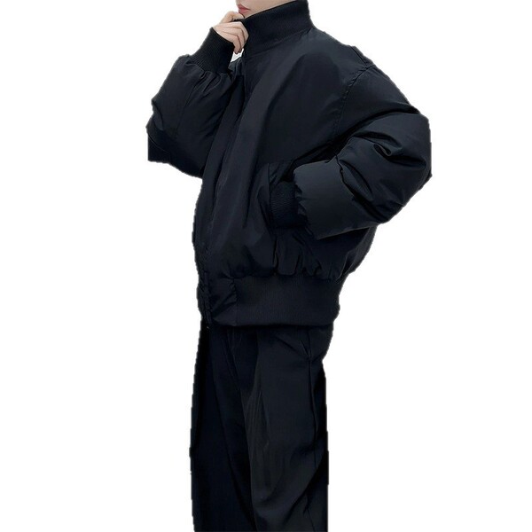 Short men's demi-season down jacket
