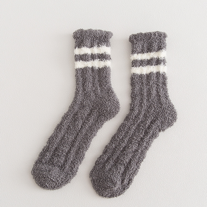 Medio terciopelo coral terciopelo nieve calcetines Otoño e Invierno calcetines de media pantorrilla para mujer garra de gato lindos calcetines gruesos calcetines calientes para dormir