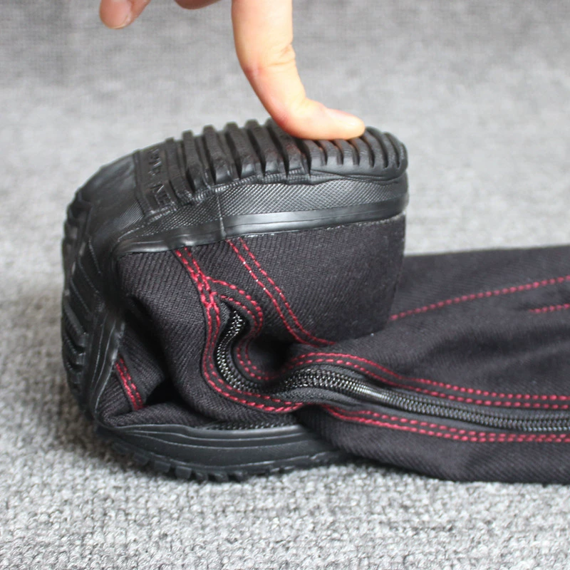 Cloth breathable high boots with zipper, soft sole