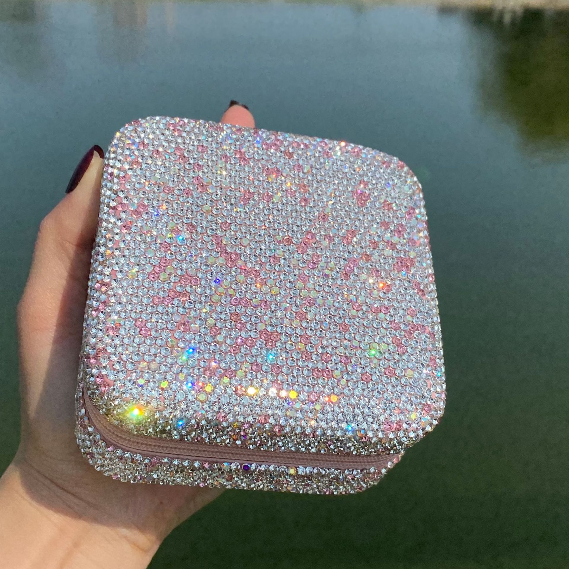 253g Weight Jewelry Boxes Classification Leather Material Glittery, Solid Color Pattern Leather Glittery Solid Color Jewelry Boxes 4