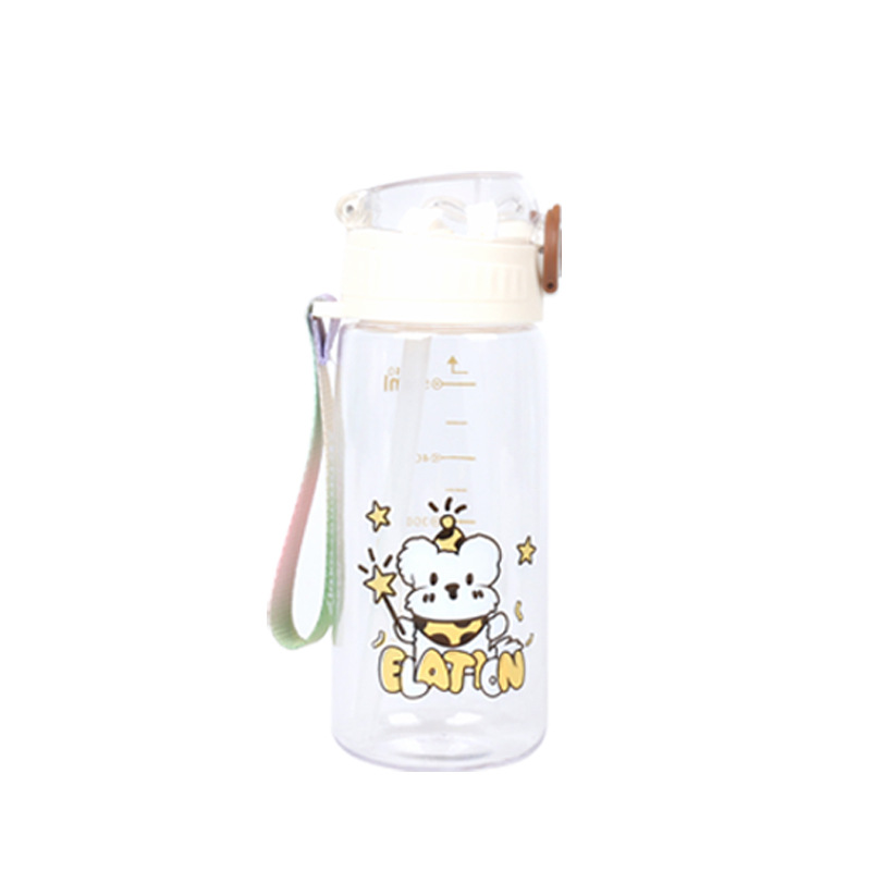 Taza de paja de verano de gran capacidad para niños simple taza de agua de plástico portátil taza de mano de alto valor facial taza de agua de estudiantes de sexo masculino