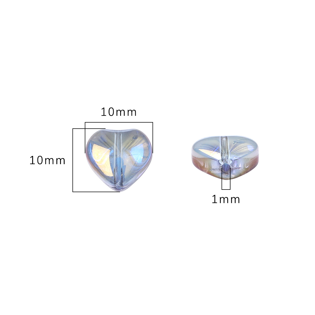 38g Weight 20 Pieces Glass Heart Shape DIY Jewelry Accessories Beads